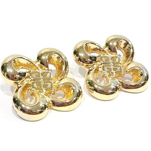 Vintage Givenchy Earrings Icon Bow Post Pierced Gold Tone GUC